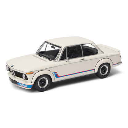 BMW MINIATURE 2002 TURBO WHITE WITH MOTORSPORT LIVERY 1:18