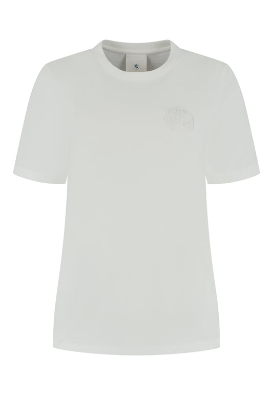 BMW T-SHIRT LOGO EMBOSSED LADIES WHITE