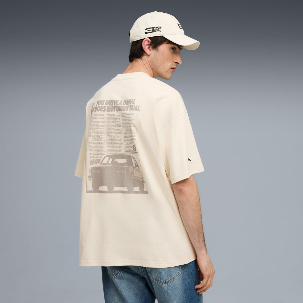 BMW 50Y 3 SERIES GRAPHIC CAR TEE UNISEX BEIGE